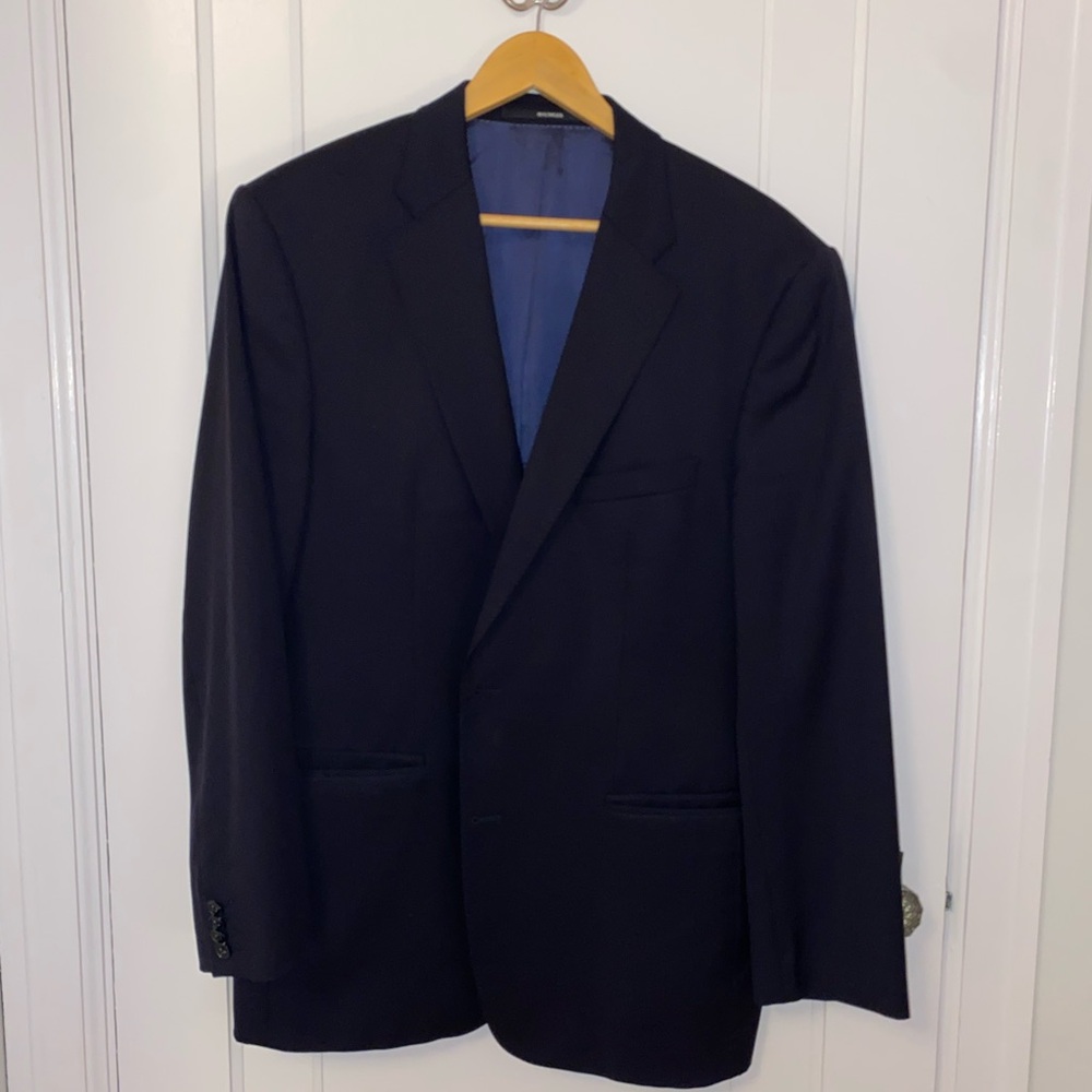 Men's Navy Single-Breasted Suit Jacket & Pants Blazer Luxury Business Quality